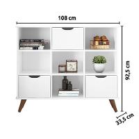 Nicho Organizador C/ 3 Gavetas Q01 Branco/Branco - 2