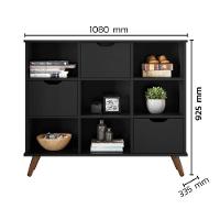 Nicho Organizador C/ 3 Gavetas Q01 Preto/Preto