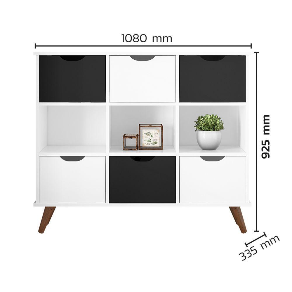Nicho Organizador C/ 6 Gavetas Q01 Branco/Branco E Preto - 5