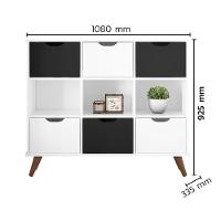 Nicho Organizador C/ 6 Gavetas Q01 Branco/Branco E Preto - 5