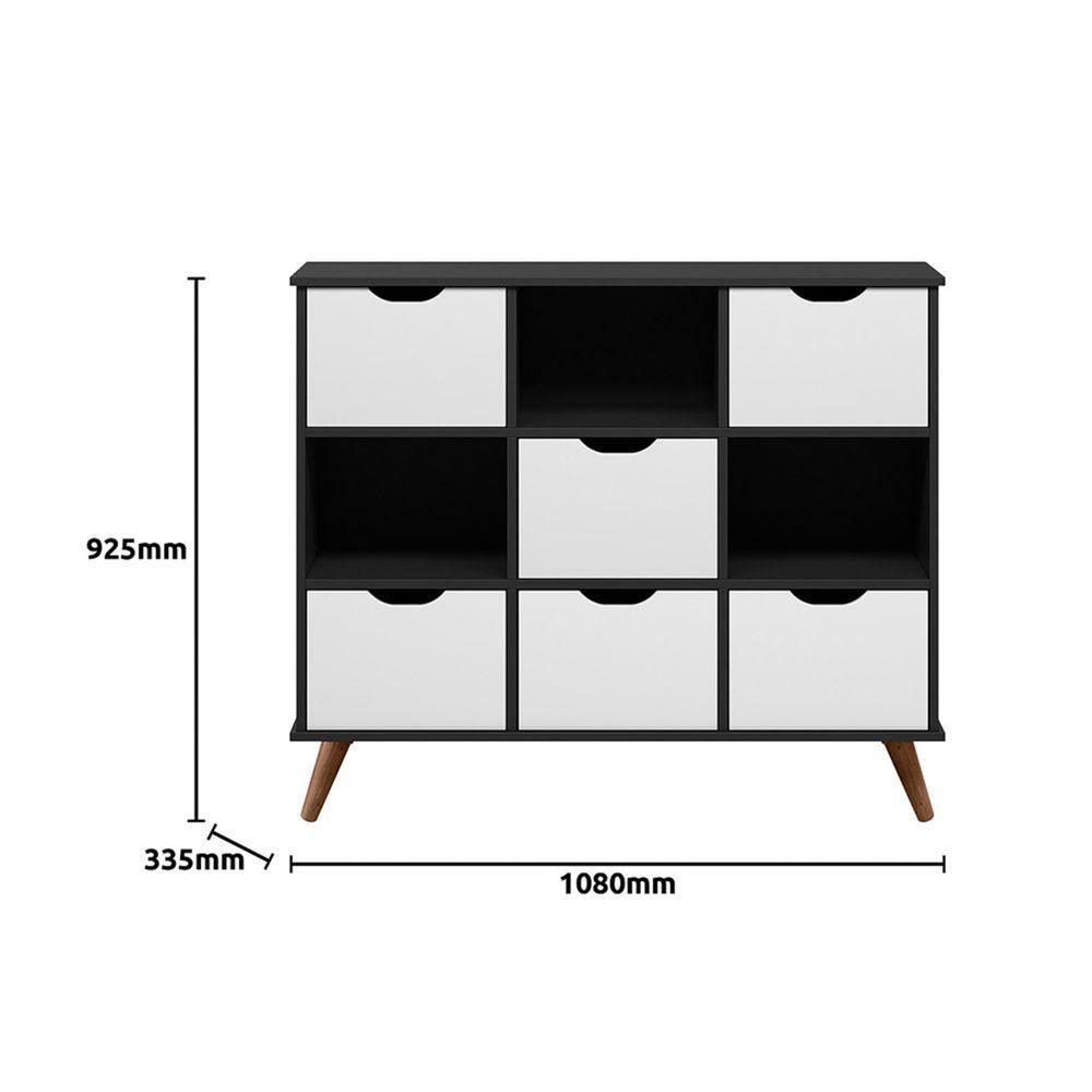 Nicho Organizador C/ 6 Gavetas Q01 Preto/Branco - 1