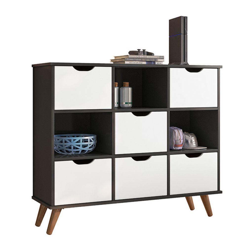 Nicho Organizador C/ 6 Gavetas Q01 Preto/Branco - 2