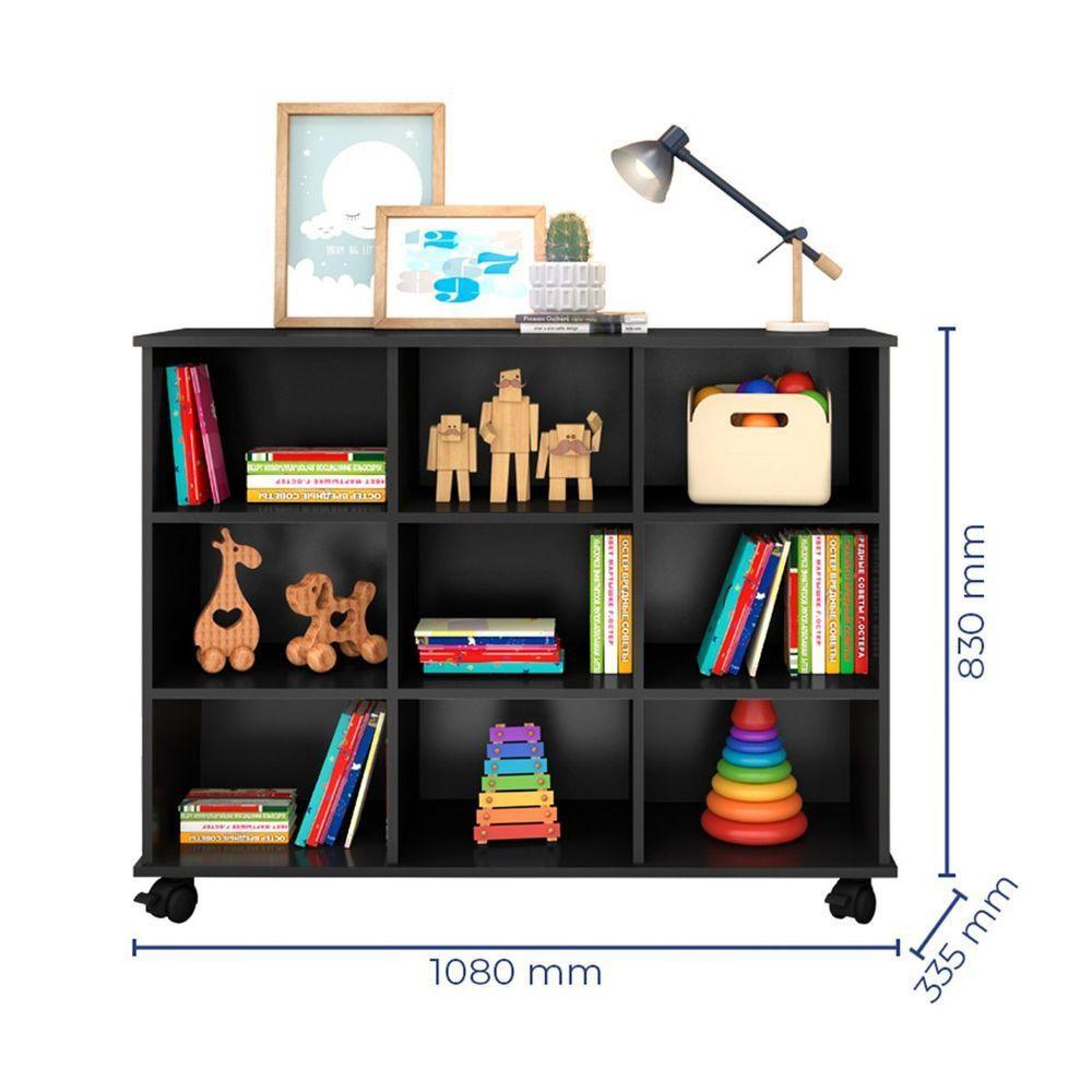 Nicho Organizador C/ 3 Gavetas C/ Rodízio Q01 Preto/Branco - 4