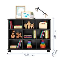 Nicho Organizador C/ 3 Gavetas C/ Rodízio Q01 Preto/Branco