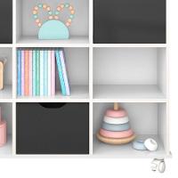 Nicho Organizador C/ 3 Gavetas C/ Rodízio Q01 Branco/Preto - 5