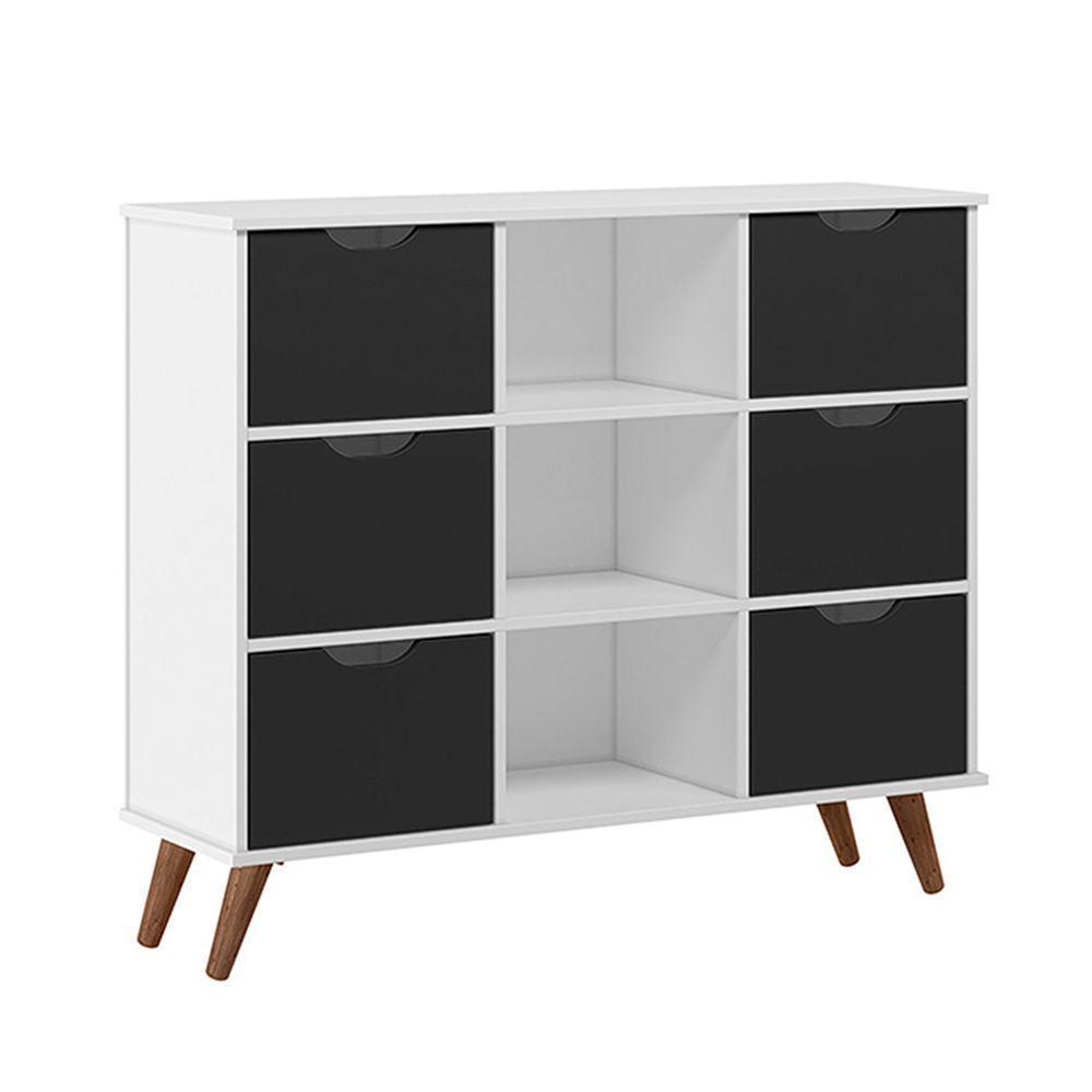 Nicho Organizador C/ 6 Gavetas Q01 Branco/Preto - 1