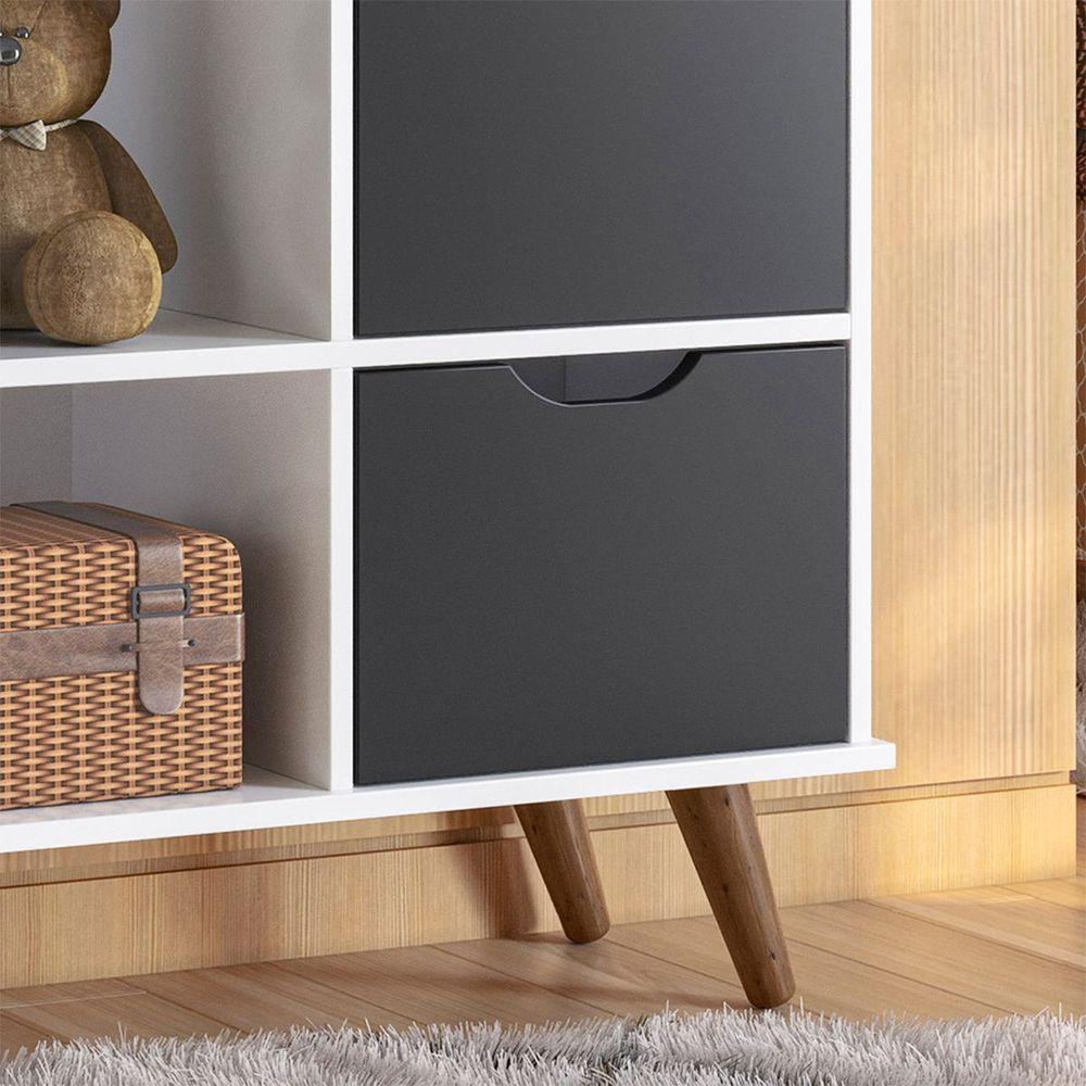 Nicho Organizador C/ 6 Gavetas Q01 Branco/Preto - 4