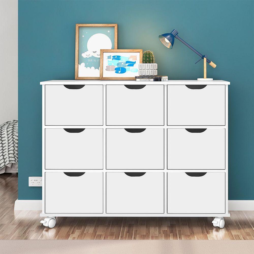 Nicho Organizador C/ 9 Gavetas C/ Rodízio Q01 Branco/Branco - 2
