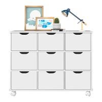 Nicho Organizador C/ 9 Gavetas C/ Rodízio Q01 Branco/Branco - 1