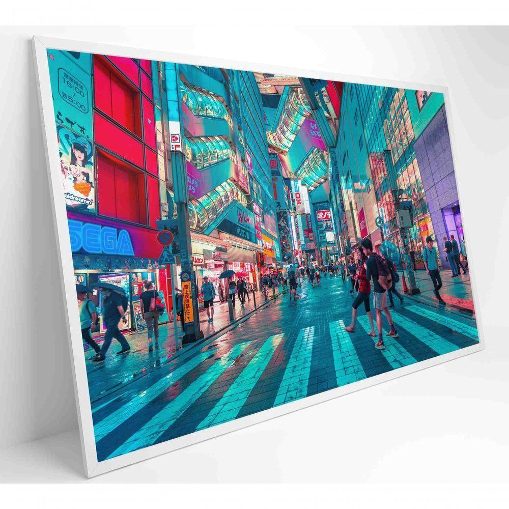 Quadro Rua Em Tókio 90x60 Cm Tecido Canvas - 8
