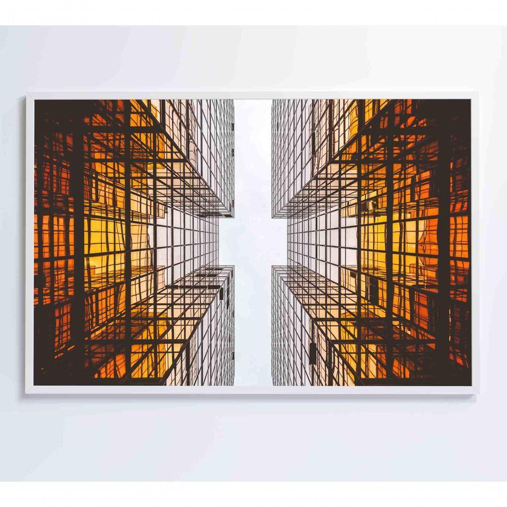 Quadro Arquitetura Espelhos 90x60 Cm Vidro Impresso - 5