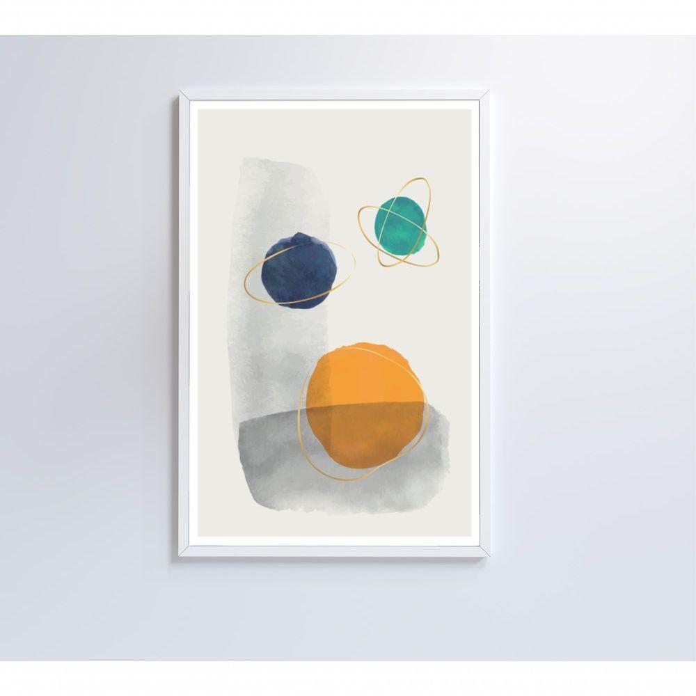 Quadro Abstrato Círculos 3 80x120 Cm Tecido Canvas - 5