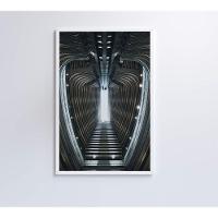 Quadro Arquitetura Oval 80x120 Cm Tecido Canvas