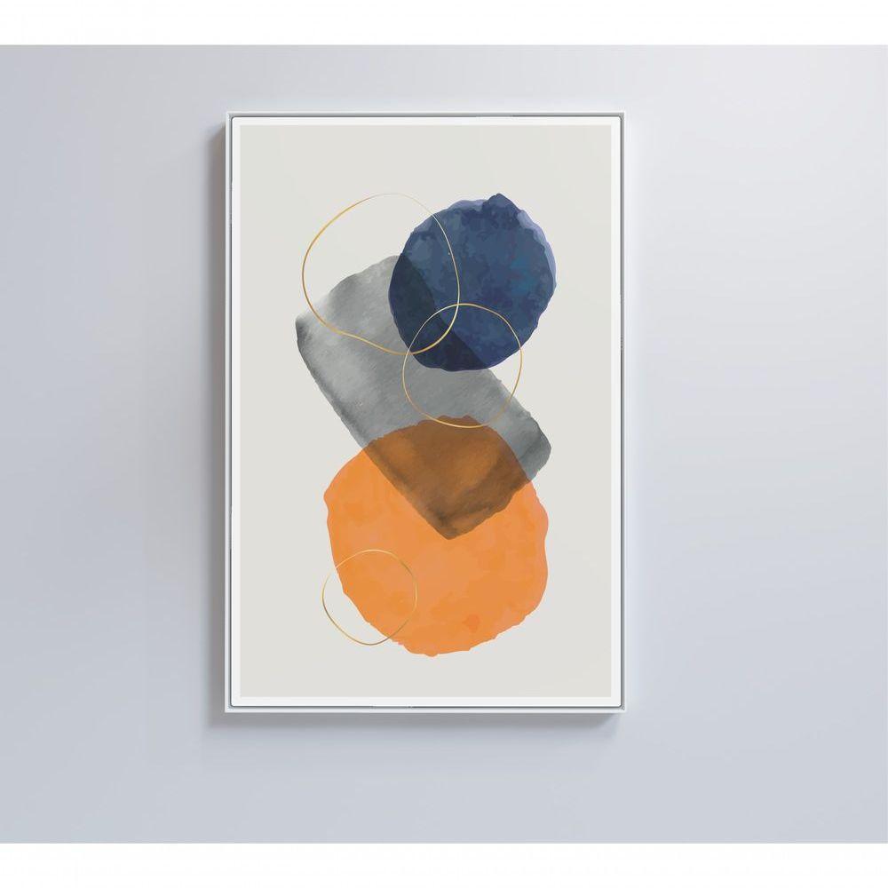 Quadro Abstrato Círculo 2 60x90 Cm Tecido Canvas - 4