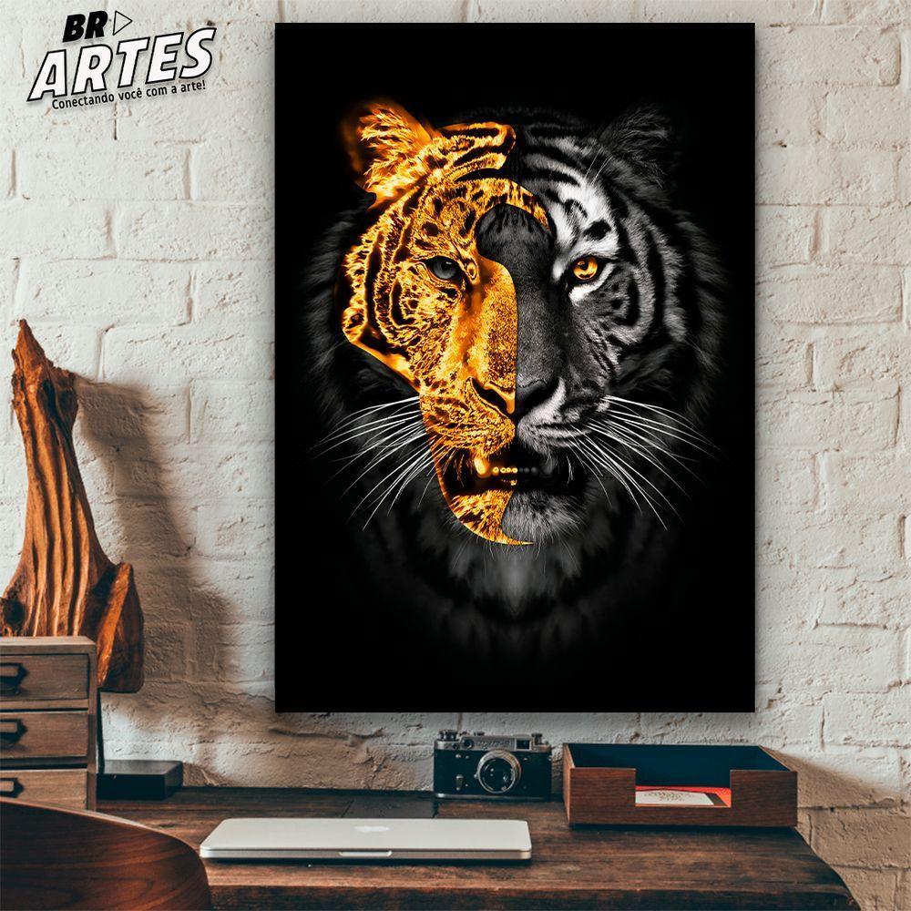 Quadro Tigre Ouro -- Br Artes - 2