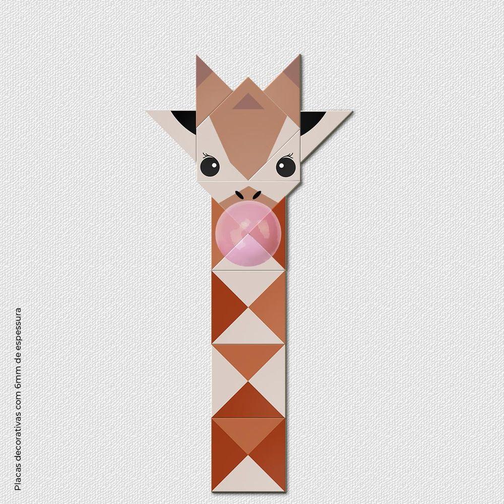 Girafa Mascando Chiclete Quadro Com 14 Peças 6mm Placa Soft Touch - 1