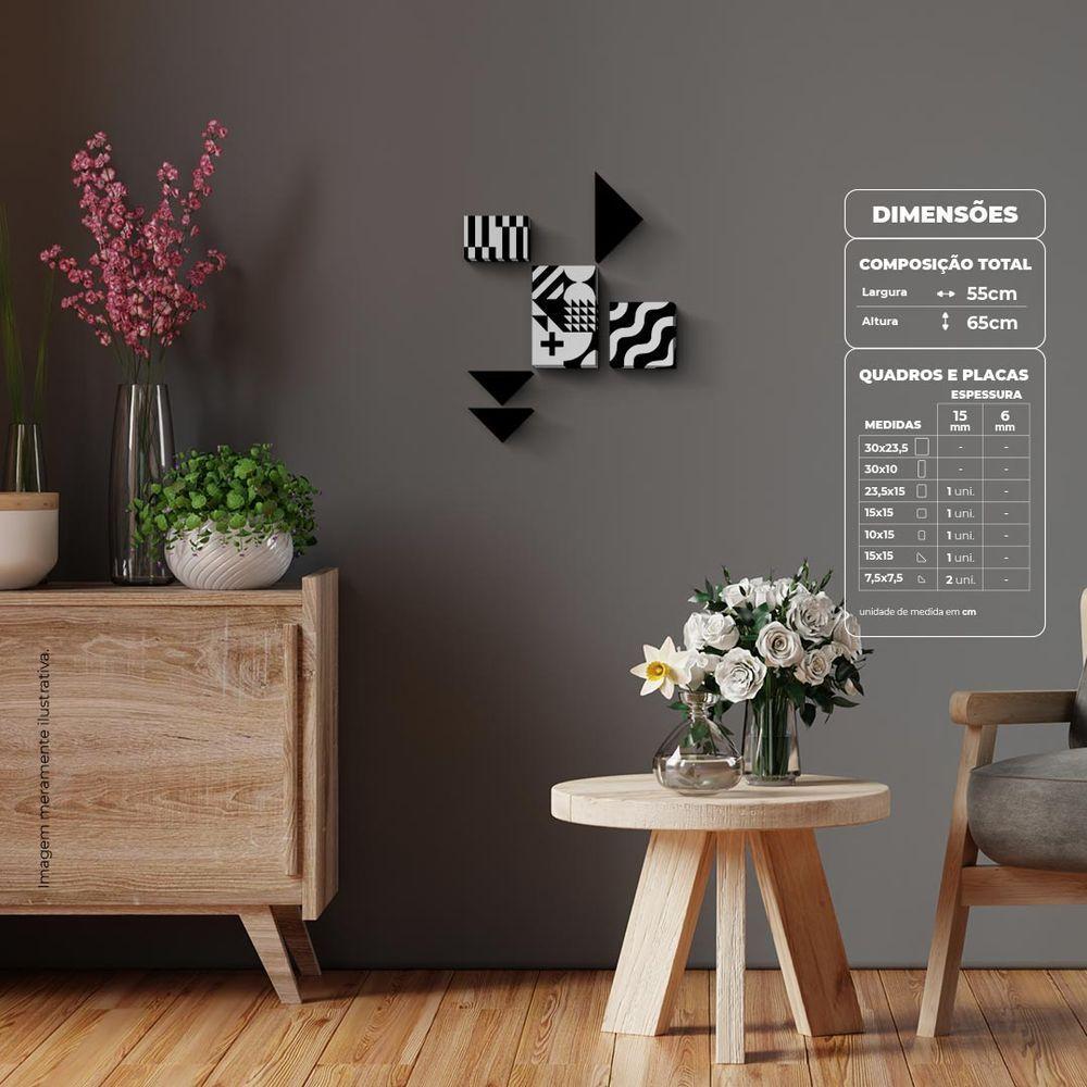 Geométrico 1 Quadro Com 6 Peças 15mm Ultra-brilho - 10