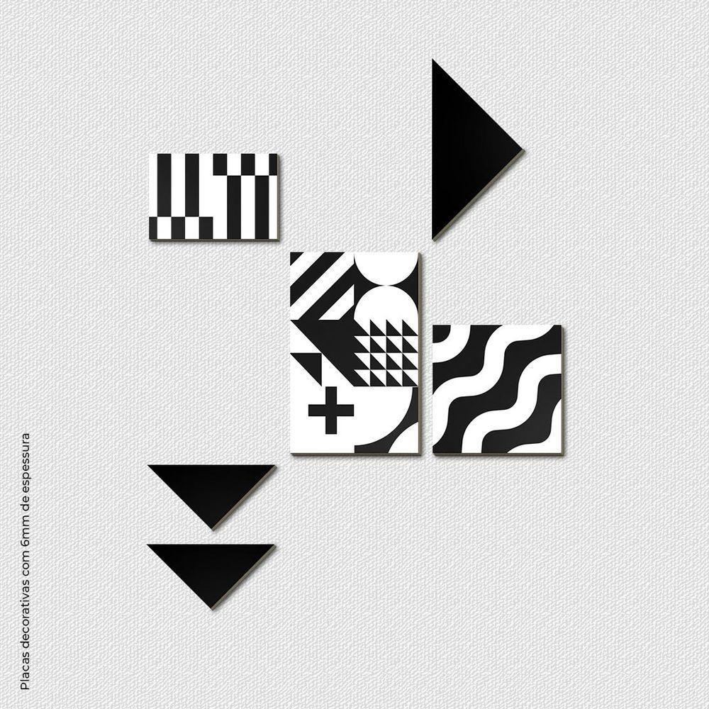 Geométrico 1 Quadro Com 6 Peças 6mm Placa Soft Touch - 1