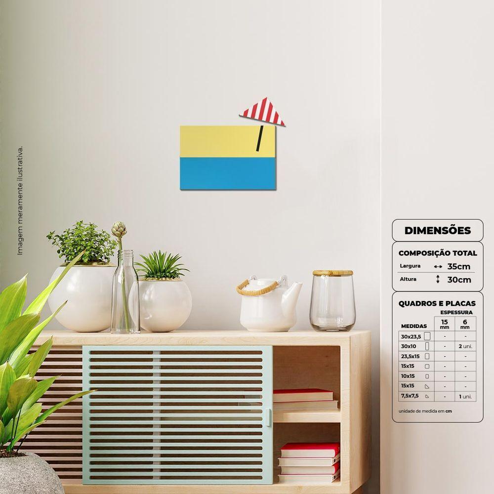 Praia Flat Quadro Com 3 Peças 6mm Placa Ultra-brilho - 5