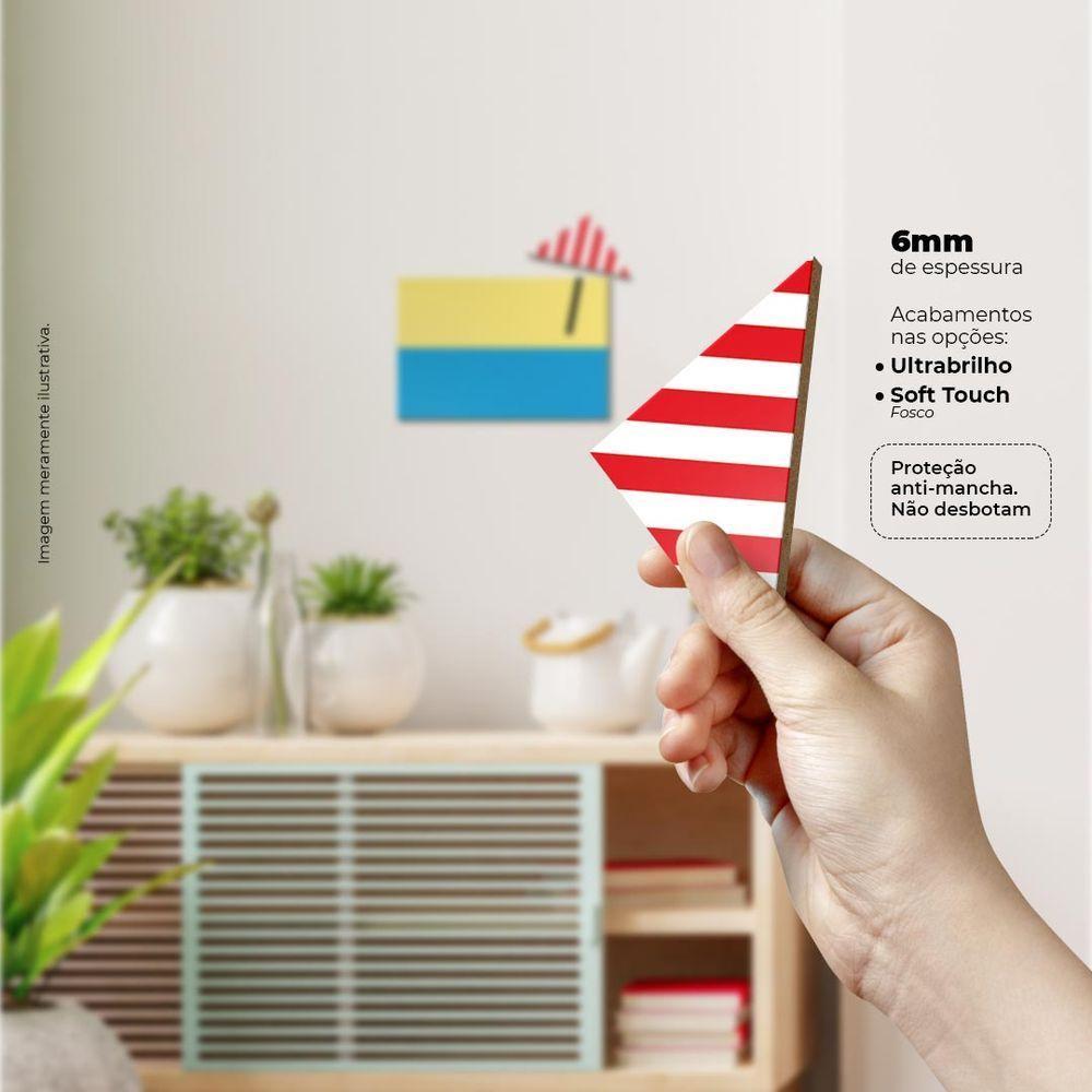 Praia Flat Quadro Com 3 Peças 6mm Placa Soft Touch - 4