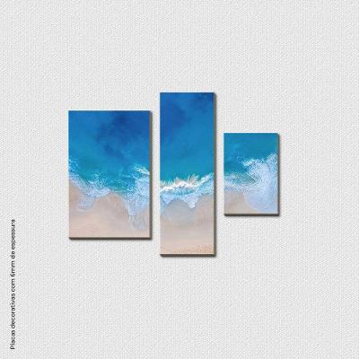 Praia Quadro Com 3 Peças 6mm Placa Soft Touch