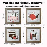 Quadro Cozinha 20x20cm Kit 4 Un Madeira - 7