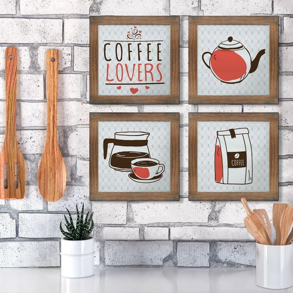 Quadro Cozinha 20x20cm Kit 4 Un Ypê - 6