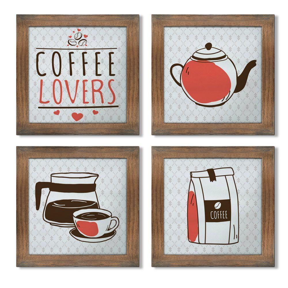 Quadro Cozinha 20x20cm Kit 4 Un Ypê - 8