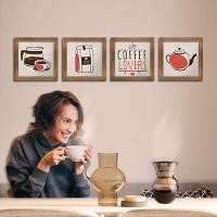 Quadro Cozinha 20x20cm Kit 4 Un Ypê