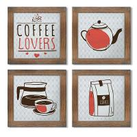 Quadro Cozinha 20x20cm Kit 4 Un Ypê - 8