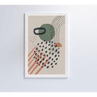 Quadro Abstrato Circulo, Linhas E Pontos 60x40 Cm Vidro Impresso - 1