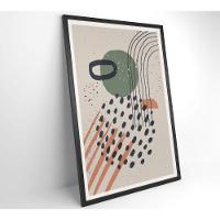 Quadro Abstrato Circulo, Linhas E Pontos 60x40 Cm Vidro Impresso - 5