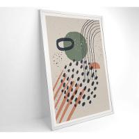 Quadro Abstrato Circulo, Linhas E Pontos 60x40 Cm Vidro Impresso - 7