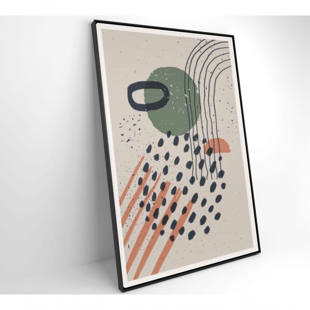 Quadro Abstrato Circulo, Linhas E Pontos 90x60 Cm Tecido Canvas - 4