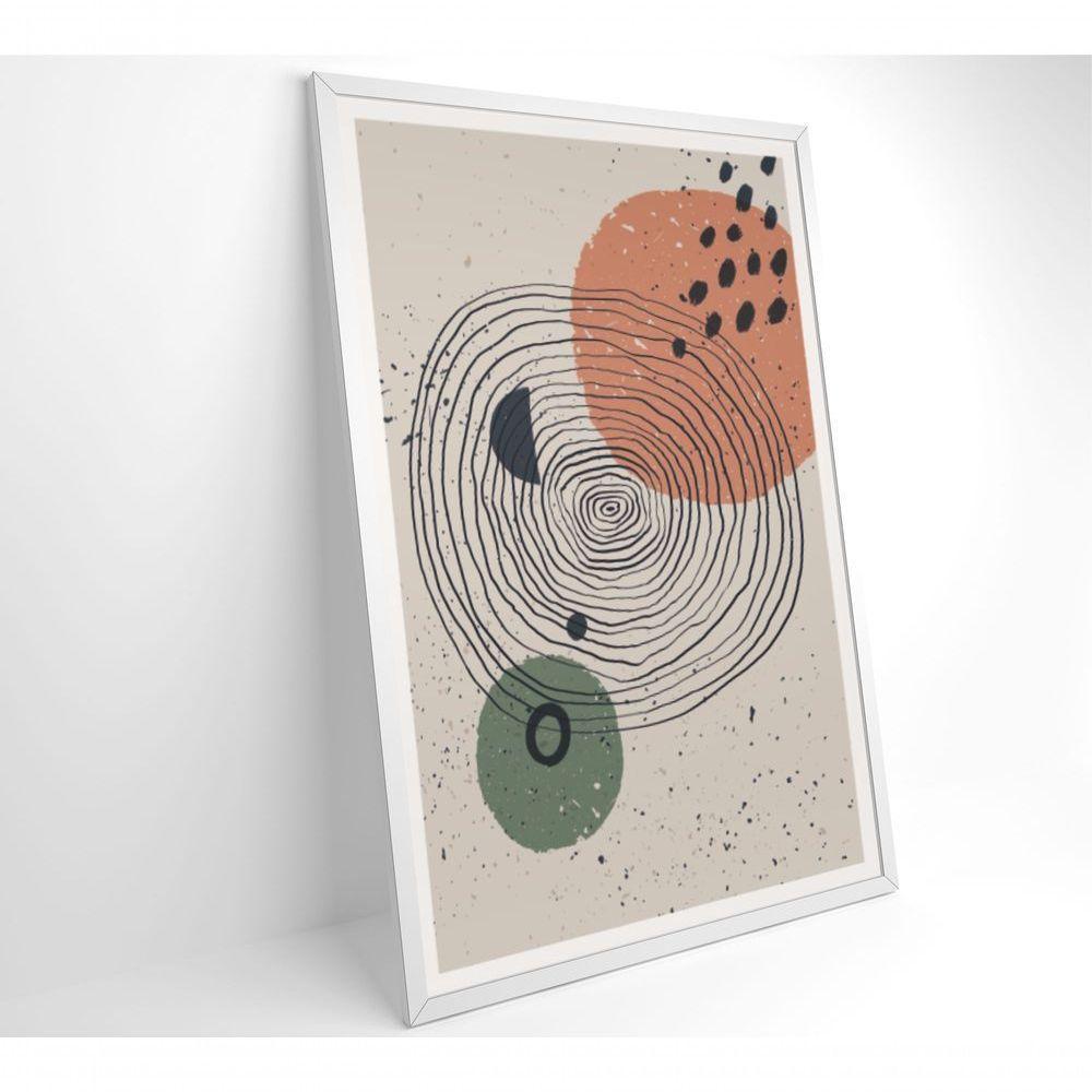 Quadro Abstrato Circulo E Pontos 2 90x60 Cm Tecido Canvas - 9