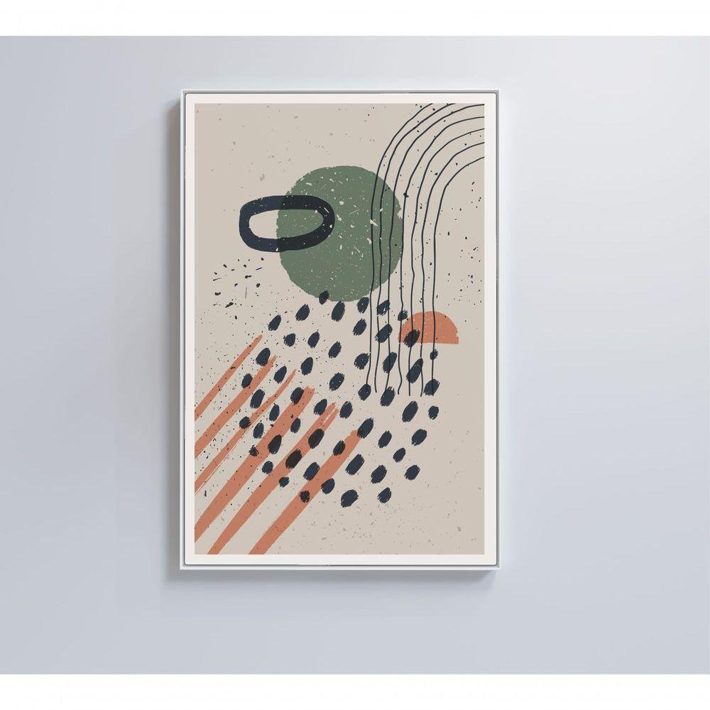 Quadro Abstrato Circulo, Linhas E Pontos 120x80 Cm Tecido Canvas - 3