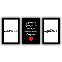 Kit Placas Quadros Decorativos 3Pçs 20X30 Deus Amor Gratidão - 1