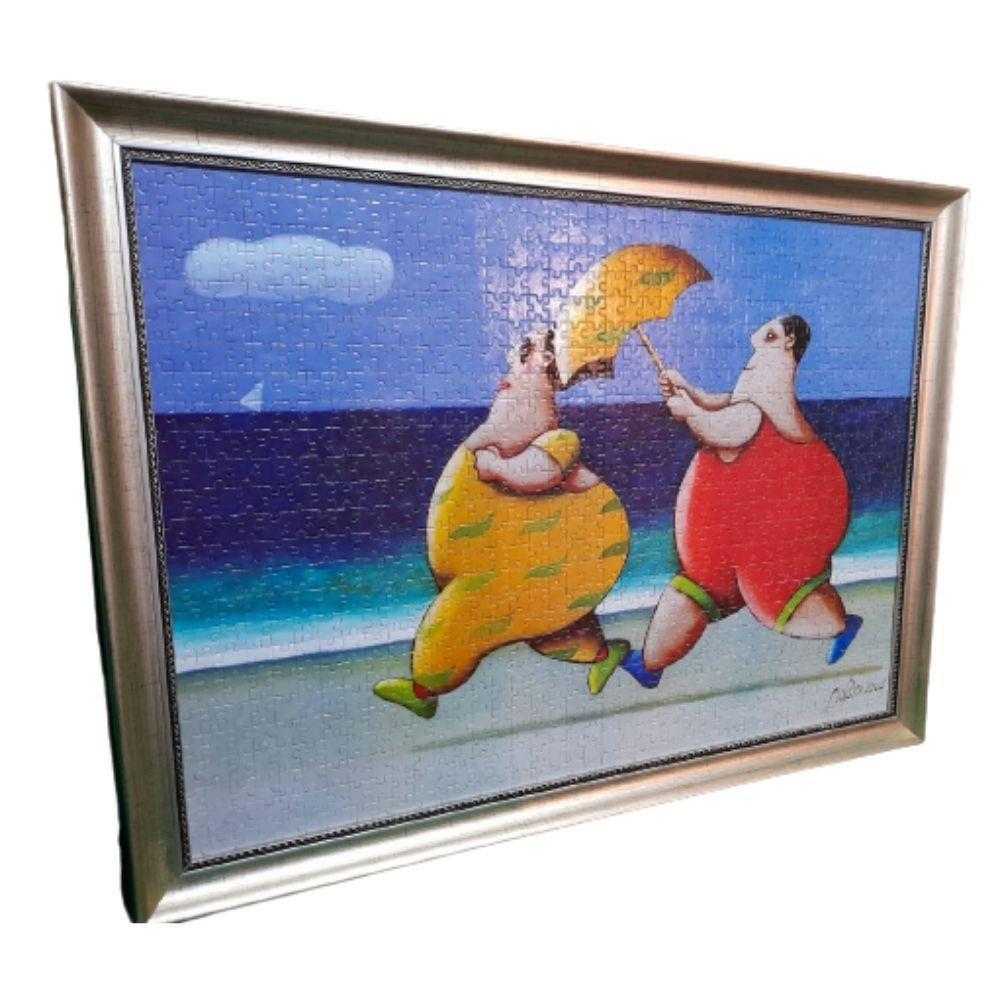 Quadro Moldura Madeira Gustavo Rosa Obra Os Banhistas - 3