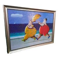 Quadro Moldura Madeira Gustavo Rosa Obra Os Banhistas - 3