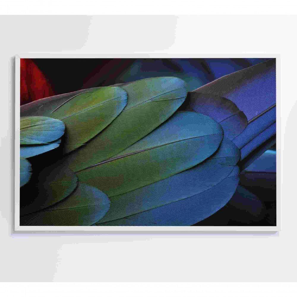 Quadro Penas Verdes 120x80 Cm Tecido Canvas - 2
