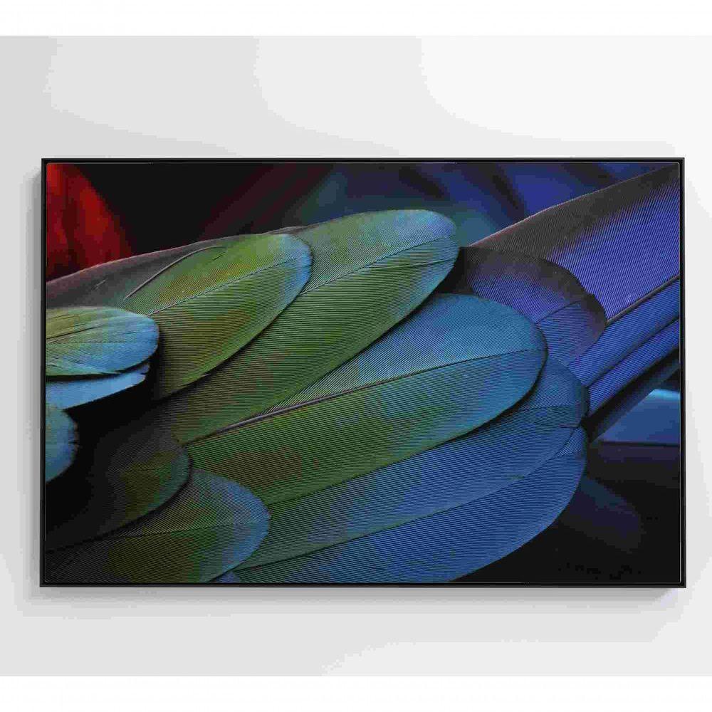 Quadro Penas Verdes 120x80 Cm Tecido Canvas - 3