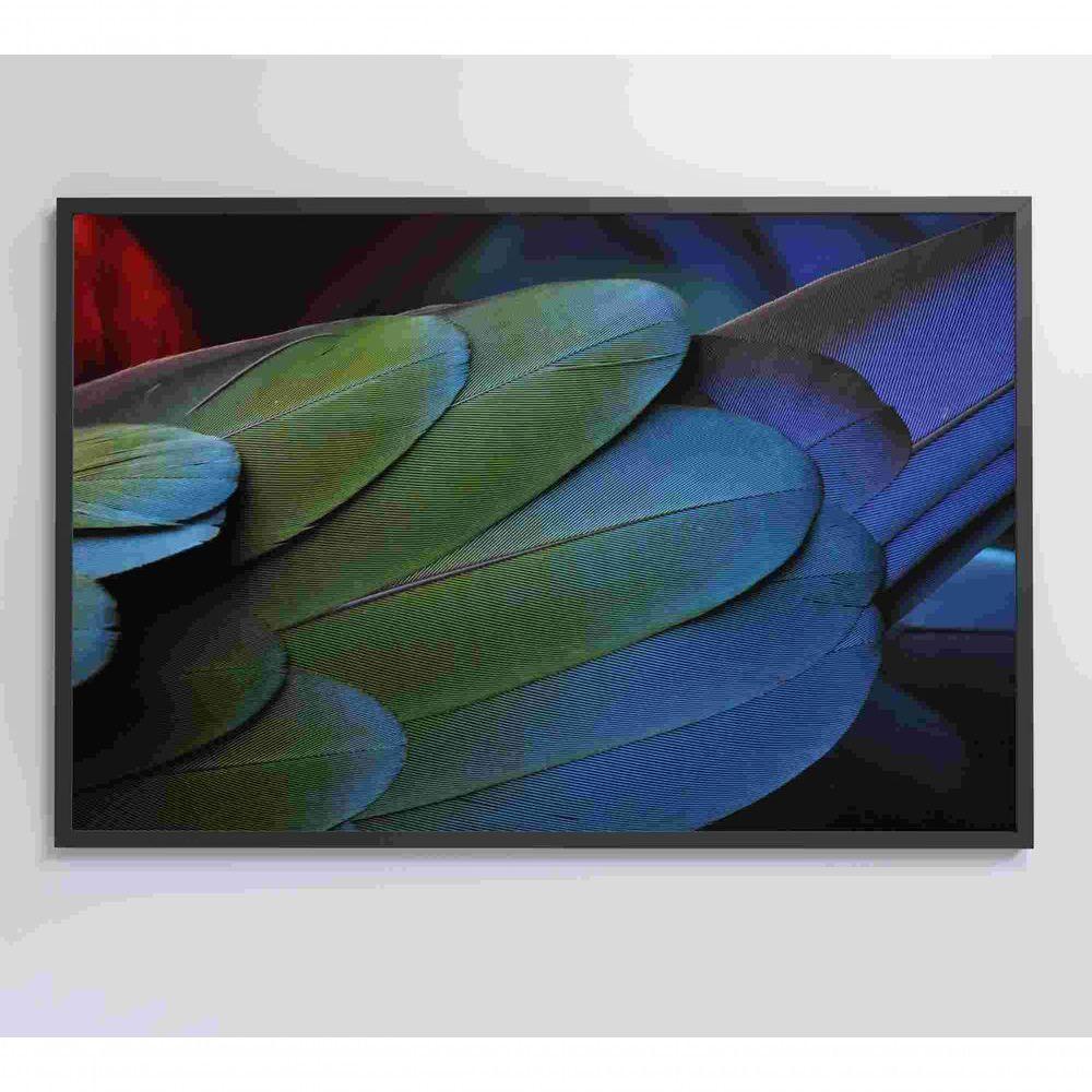 Quadro Penas Verdes 120x80 Cm Tecido Canvas - 5