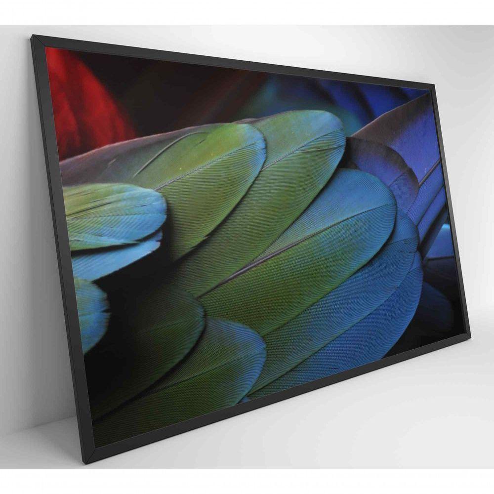 Quadro Penas Verdes 120x80 Cm Tecido Canvas - 7