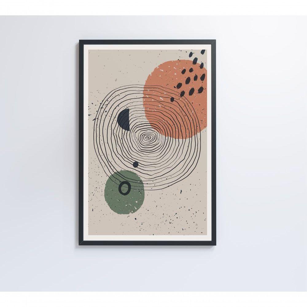 Quadro Abstrato Circulo E Pontos 2 120x80 Cm Vidro Impresso - 2