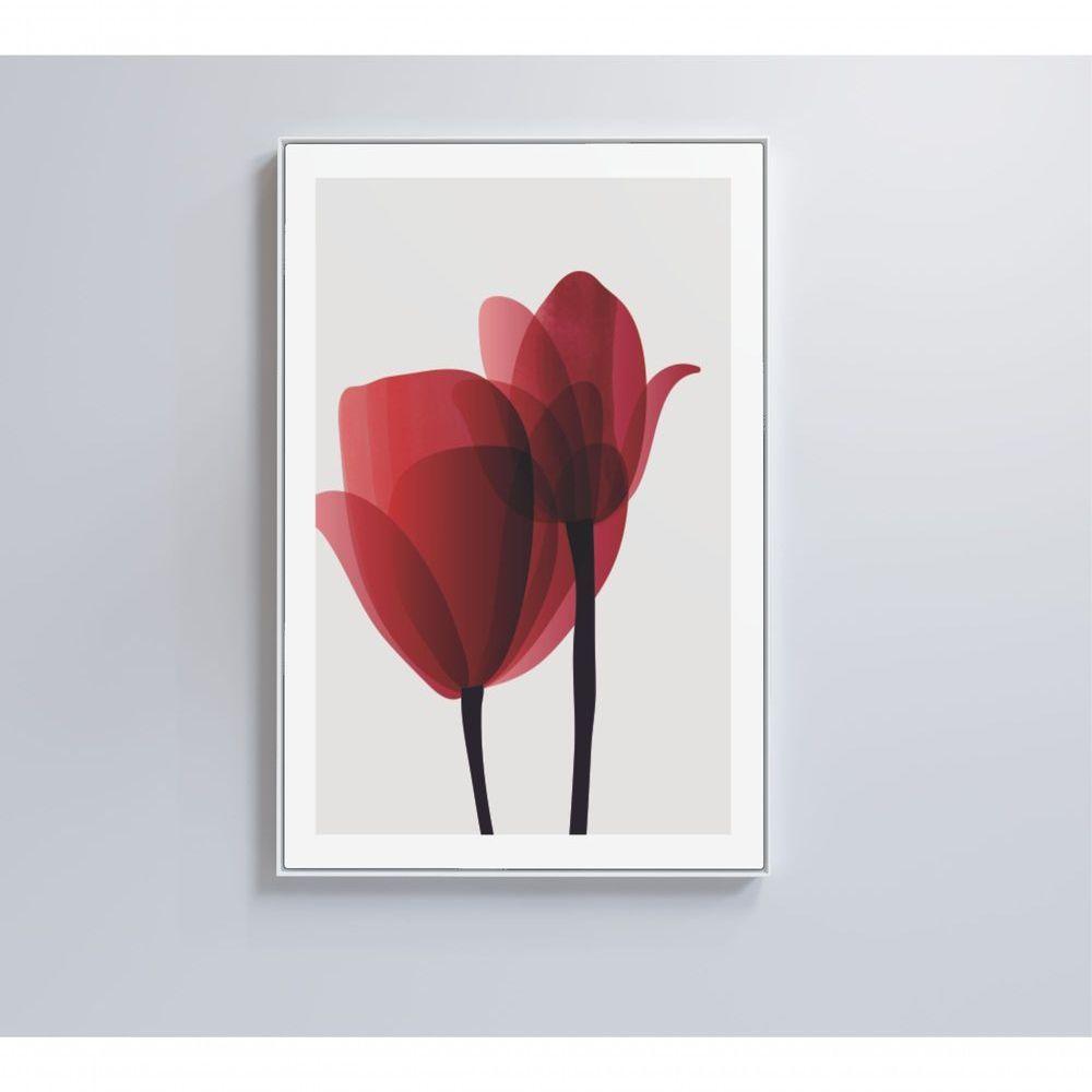 Quadro Pintura 2 Rosas 40x60 Cm Vidro Impresso - 1