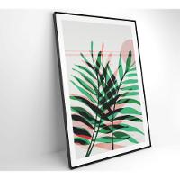 Quadro Pintura Folha Verde E Rosa 2 40x60 Cm Adesivo Fotográfico - 16