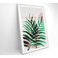 Quadro Pintura Folha Verde E Rosa 2 80x120 Cm Adesivo Fotográfico - 7