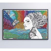 Quadro Mulher Gravura 120x80 Cm Tecido Canvas