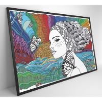 Quadro Mulher Gravura 120x80 Cm Tecido Canvas - 7