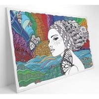 Quadro Mulher Gravura 120x80 Cm Tecido Canvas - 8